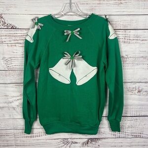 Pannill Sweatshirt Co. green holiday bells size medium crewneck Vintage sweater